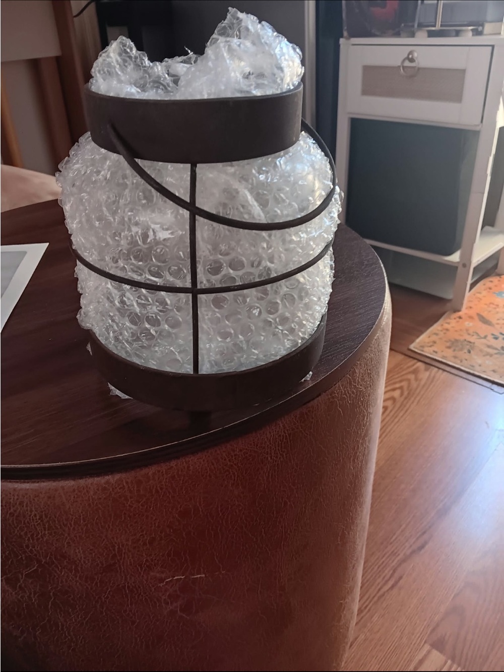 Rustic Brown glass Metal Lantern Vase - Home Accents